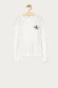 biela Calvin Klein Jeans - Detské tričko s dlhým rukávom 128-176 cm Chlapčenský