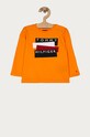 Tommy Hilfiger - Longsleeve dziecięcy 74-176 cm nadruk pomarańczowy KB0KB05977