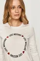 biela Love Moschino - Tričko s dlhým rukávom