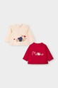 Mayoral Newborn - Longsleeve copii 60-86 cm (2-pack) print burgundia 2033.2X.NEWBORN