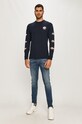Tommy Jeans - Tričko s dlhým rukávom DM0DM08356 tmavomodrá AW20