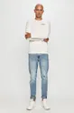 Tommy Jeans - Tričko s dlhým rukávom biela