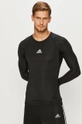 čierna adidas Performance - Tričko s dlhým rukávom CW9486 Pánsky