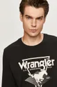 čierna Wrangler - Tričko s dlhým rukávom