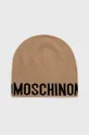 beżowy Moschino czapka wełniana Damski