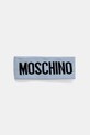 Bavlnená čelenka Moschino s prímesou vlny modrá M2355.65235