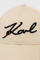 Karl Lagerfeld czapka z daszkiem bawełniana 205W3405 beżowy AA00