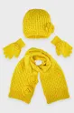Mayoral - Detská čiapka, šál komín a rukavice žltá
