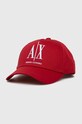 Бавовняна бейсболка Armani Exchange аплікація червоний 954047.CC811