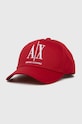 Armani Exchange czapka z daszkiem bawełniana aplikacja czerwony 954047.CC811