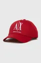 κόκκινο Βαμβακερό καπέλο του μπέιζμπολ Armani Exchange Ανδρικά
