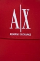 Бавовняна бейсболка Armani Exchange червоний