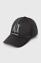 Бавовняна бейсболка Armani Exchange аплікація зелений 954047.CC811