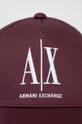 Armani Exchange czapka z daszkiem bawełniana bordowy