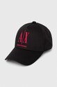 Бавовняна бейсболка Armani Exchange аплікація чорний 954047.CC811