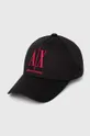 μαύρο Βαμβακερό καπέλο του μπέιζμπολ Armani Exchange Ανδρικά