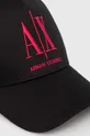 Βαμβακερό καπέλο του μπέιζμπολ Armani Exchange μαύρο