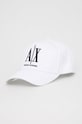 Бавовняна бейсболка Armani Exchange аплікація білий 954047.CC811