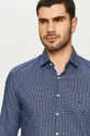 тёмно-синий Calvin Klein - Хлопковая рубашка Мужской