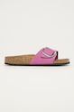 Birkenstock - Kožené šľapky Madrid Big Buckle usňová koža fialová 1017957