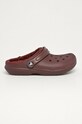 Crocs - Šľapky Classic Lined Clog plochý burgundské CROCS.CLASSIC.203591