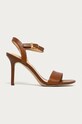 Lauren Ralph Lauren - Kožne sandale štikla smeđa 802813904002