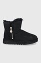 UGG Śniegowce zamszowe brak zapięcia czarny 1112481.BLK