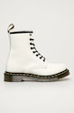 Dr. Martens - Botki skórzane 1460 W płaski biały 11821100.1460.W