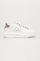 Karl Lagerfeld - Ghete de piele platformă alb KL62538.01S