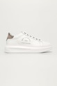 Karl Lagerfeld - Bőr cipő platformos fehér KL62538.01S