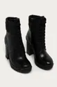 Karl Lagerfeld - Kožené členkové topánky čierna