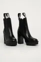 Karl Lagerfeld - Kožené topánky Chelsea čierna