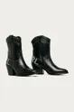 Karl Lagerfeld - Kožené kovbojské topánky čierna