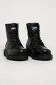 Tommy Jeans - Kožené členkové topánky čierna
