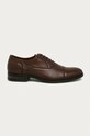 Jack & Jones - Kožené polobotky přírodní kůže hnědá 12160988