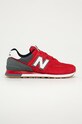 New Balance - Boty ML574SKD semišová kůže červená ML574SKD