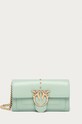 Pinko - Portofel de piele piele turcoaz 1P21SF.Y6JC