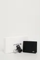 Lacoste - Kožená peňaženka + kľúčenka čierna