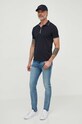 Armani Exchange poló 8NZF71.ZJH2Z sötétkék SS25