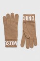 Moschino rękawiczki wełniane beżowy M2357.65232