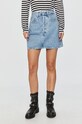 Levi's fustă din denim uni albastru 27889.0000