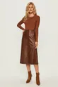 Sportmax Code - Кожаная юбка коричневый