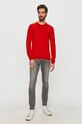 HUGO - Sweter 50435679 50435679 czerwony AW20