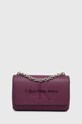 Τσάντα Calvin Klein Jeans απομίμηση λείου δέρματος μωβ K60K607198