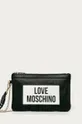 čierna Love Moschino - Kožená listová kabelka Dámsky