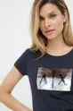 mornarsko modra Bombažen t-shirt Armani Exchange