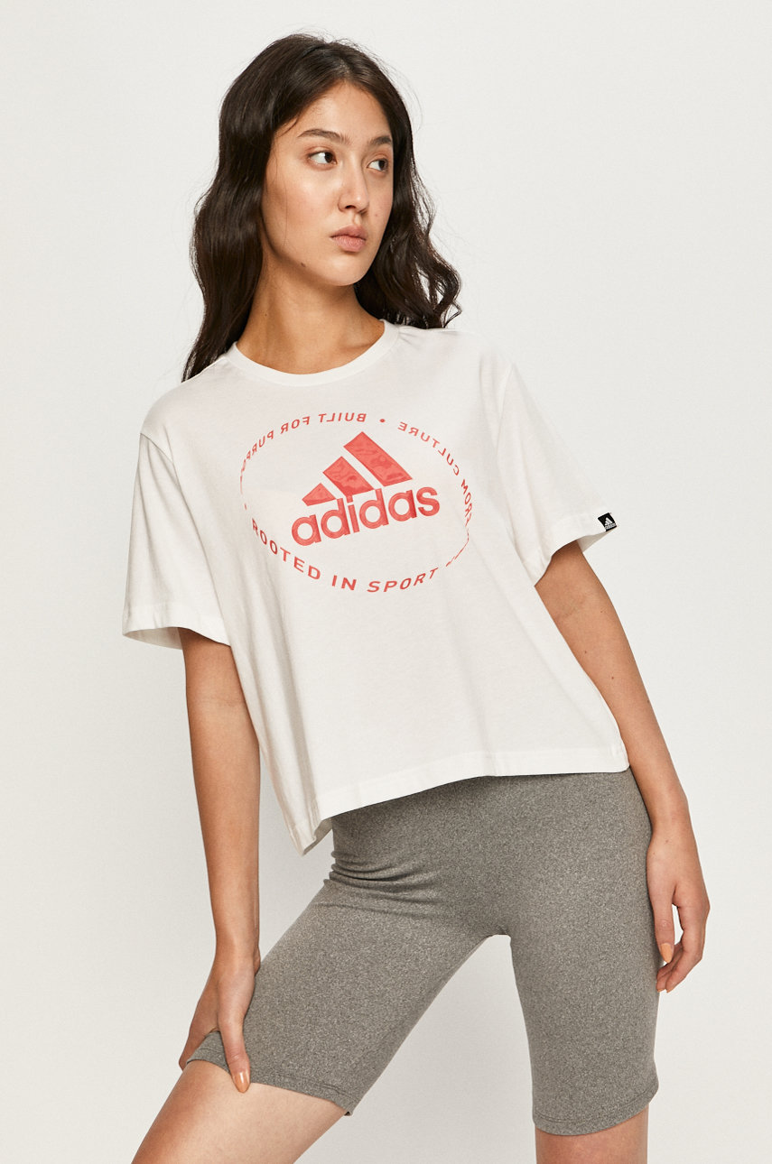 adidas - Tricou GD4980 print alb GD4980