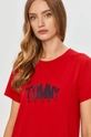 czerwony Tommy Sport - T-shirt