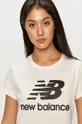 biały New Balance - T-shirt WT91546WK