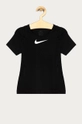 czarny Nike Kids - T-shirt dziecięcy 122-166 cm Dziewczęcy